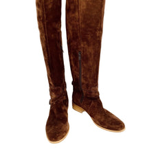 Charles David Amorosa Brown Suede Leather Over-The-Knee Boots
