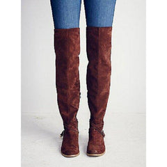 Charles David Amorosa Brown Suede Leather Over-The-Knee Boots