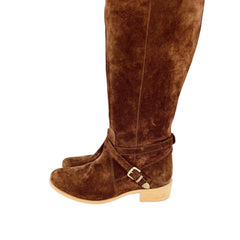 Charles David Amorosa Brown Suede Leather Over-The-Knee Boots