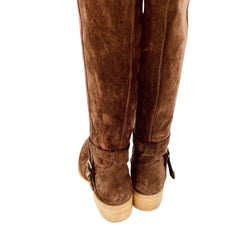 Charles David Amorosa Brown Suede Leather Over-The-Knee Boots
