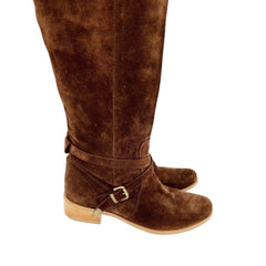 Charles David Amorosa Brown Suede Leather Over-The-Knee Boots