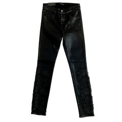 J Brand Lace Ankle Photo Ready Black Coated Skinny Jeans