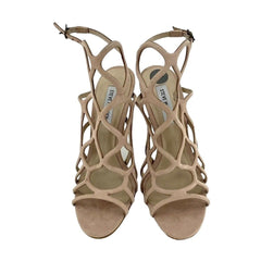 Steve Madden Blush Pink Suede Leather Caged Open Toe Sandals Heels SZ 7 New SH15