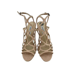 Steve Madden Blush Pink Suede Leather Caged Open Toe Sandals Heels SZ 7 New SH15