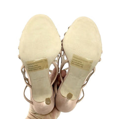 Steve Madden Blush Pink Suede Leather Caged Open Toe Sandals Heels SZ 7 New SH15