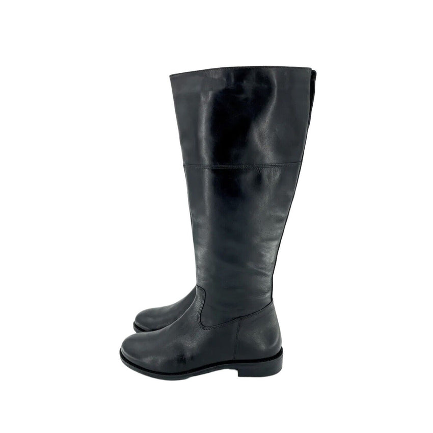 Italian Shoemakers Lara Black Leather Riding Boots