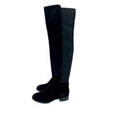 Sam Edelman Pam Black Suede Leather Over the Knee Black Boots