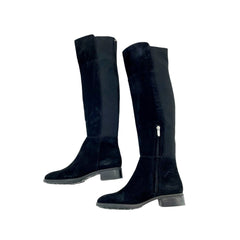 Sam Edelman Pam Black Suede Leather Over the Knee Black Boots