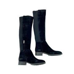 Sam Edelman Pam Black Suede Leather Over the Knee Black Boots