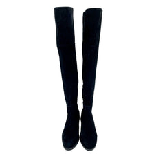 Sam Edelman Pam Black Suede Leather Over the Knee Black Boots
