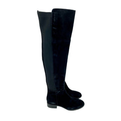 Sam Edelman Pam Black Suede Leather Over the Knee Black Boots