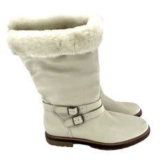 Timberland Pull On Fur Lining Cream Leather Boots