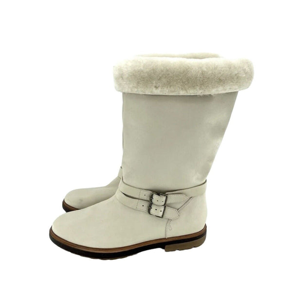 Timberland Pull On Fur Lining Cream Leather Boots