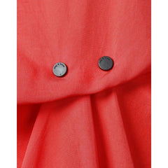 Rag  & Bone Jacklin Red Long-Sleeve Draped Shift Shirt Dress