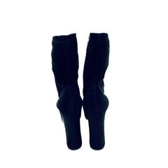 Schutz Susien Black Suede Leather Platform Boots