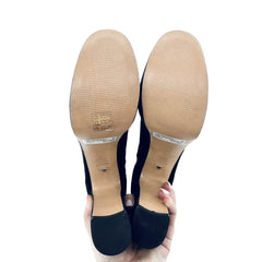 Schutz Susien Black Suede Leather Platform Boots