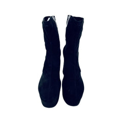 Schutz Susien Black Suede Leather Platform Boots