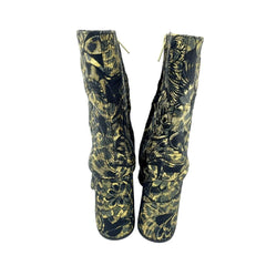 Ash Flora Metallic Jacquard Ankle Boots