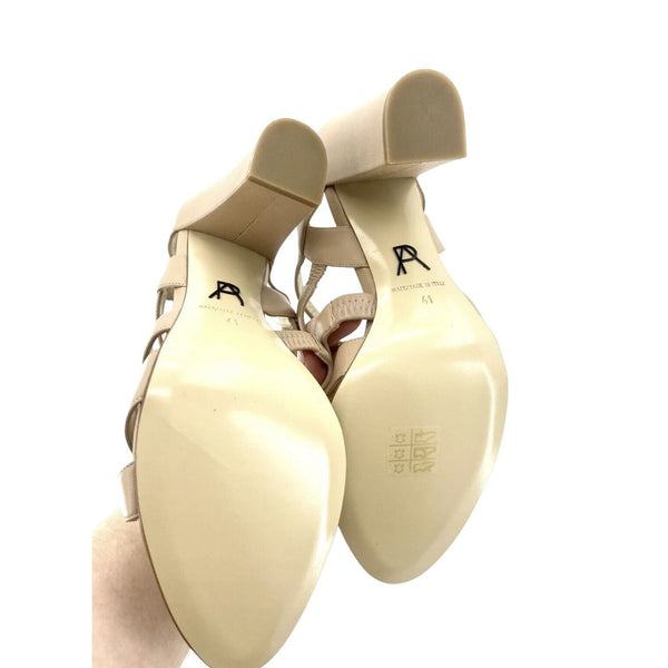 Paul Andrew Tan Leather Strappy Sandals