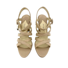 Paul Andrew Tan Leather Strappy Sandals