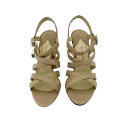 Paul Andrew Tan Leather Strappy Sandals