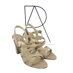 Paul Andrew Tan Leather Strappy Sandals