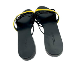 Visconti & Du Reau Snake Print Metallic Strap Leather Flat Sandals