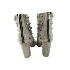 Badgley Mischka Taupe Studded Suede Ankle Booties