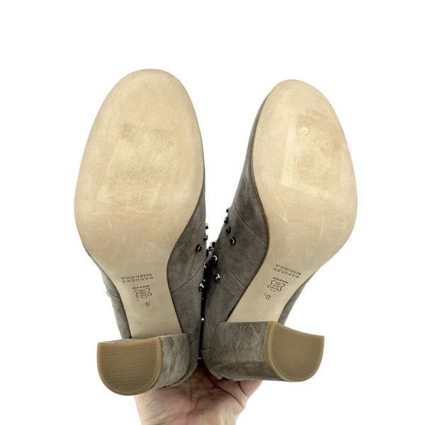 Badgley Mischka Taupe Studded Suede Ankle Booties
