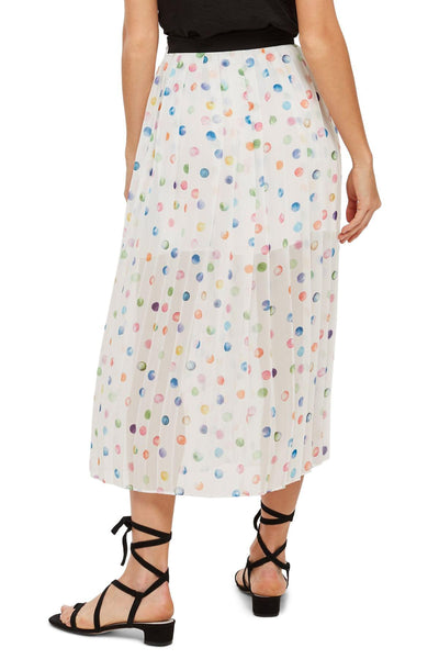 Topshop Pleated Multi Color Polka Dot Skirt