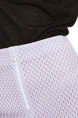 Topshop Airtex Mesh Pencil Front Zip Skirt