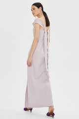 Topshop Lavender Off the Shoulder Bandeau Front Slit Formal Dress