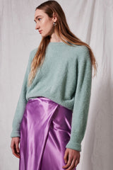 Topshop Baby Blue Eyelash Knitted Fuzzy Sweater