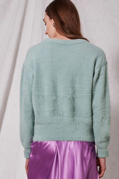 Topshop Baby Blue Eyelash Knitted Fuzzy Sweater