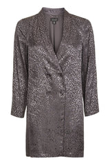 Topshop  Leopard Print Jacquard Soft Grey Blazer