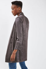 Topshop  Leopard Print Jacquard Soft Grey Blazer