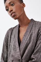 Topshop  Leopard Print Jacquard Soft Grey Blazer