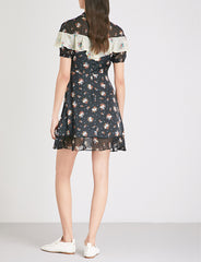 Topshop Rodeo Frill Western Skater Short Floral Print