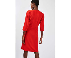 Topshop Batwing Hot Red Wrap Midi Casual Wear To Work Dress