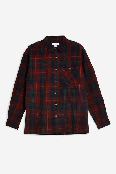 Topshop Plaid Corduroy Shirt