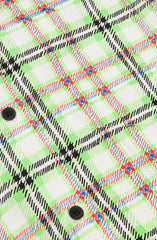 Topshop Silk Green Check Print Bowling Blouse