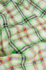 Topshop Silk Green Check Print Bowling Blouse