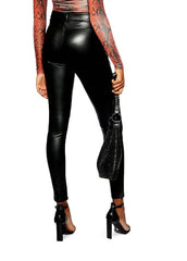 Topshop Vegan Leather High Rise Biker Pants