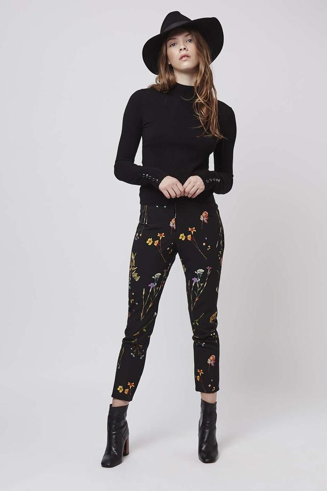Topshop Floral Print Slim Pants