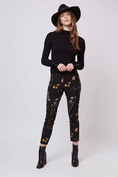 Topshop Floral Print Slim Pants