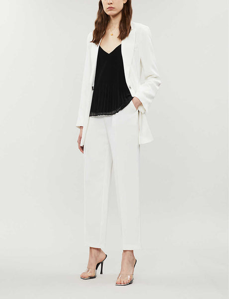 Topshop White High Rise Woven Suit Pants