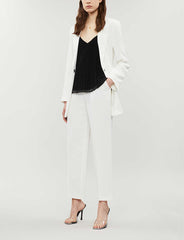 Topshop White High Rise Woven Suit Pants
