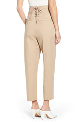 Topshop Lace Back High Rise Wide Leg Cropped Pants