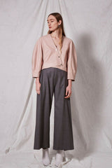 Topshop Soft Pink Wrap Top Snap On Cropped Leather Jacket