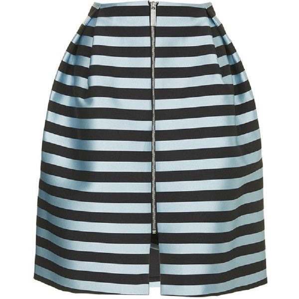 Topshop Striped A Line Scuba Skirt
